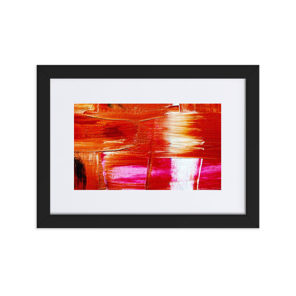 Beautiful print of hand painted acrylic in pink, Orange and whites.