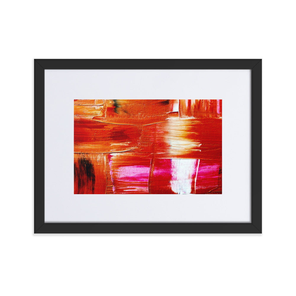 Beautiful print of hand painted acrylic in pink, Orange and whites.