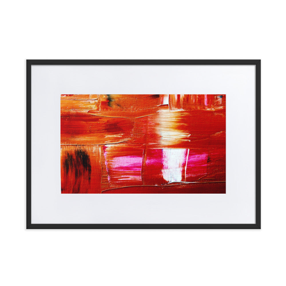 Beautiful print of hand painted acrylic in pink, Orange and whites.