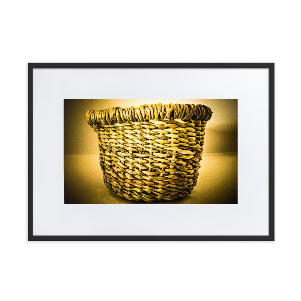 Traditional Palawa (Tasmanian Aboriginal) Hand Woven basket in neutral colours.