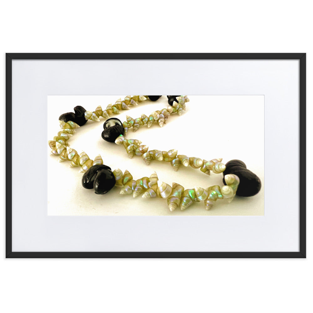 Matte Paper Framed Poster With Mat | My Culture Series - Maireener Shells on White