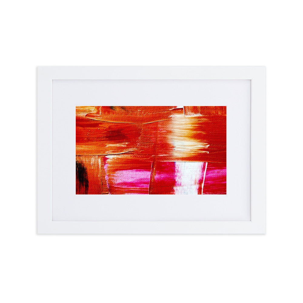 Beautiful print of hand painted acrylic in pink, Orange and whites.