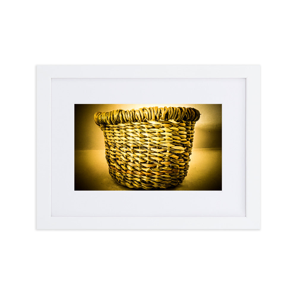 Traditional Palawa (Tasmanian Aboriginal) Hand Woven basket in neutral colours.