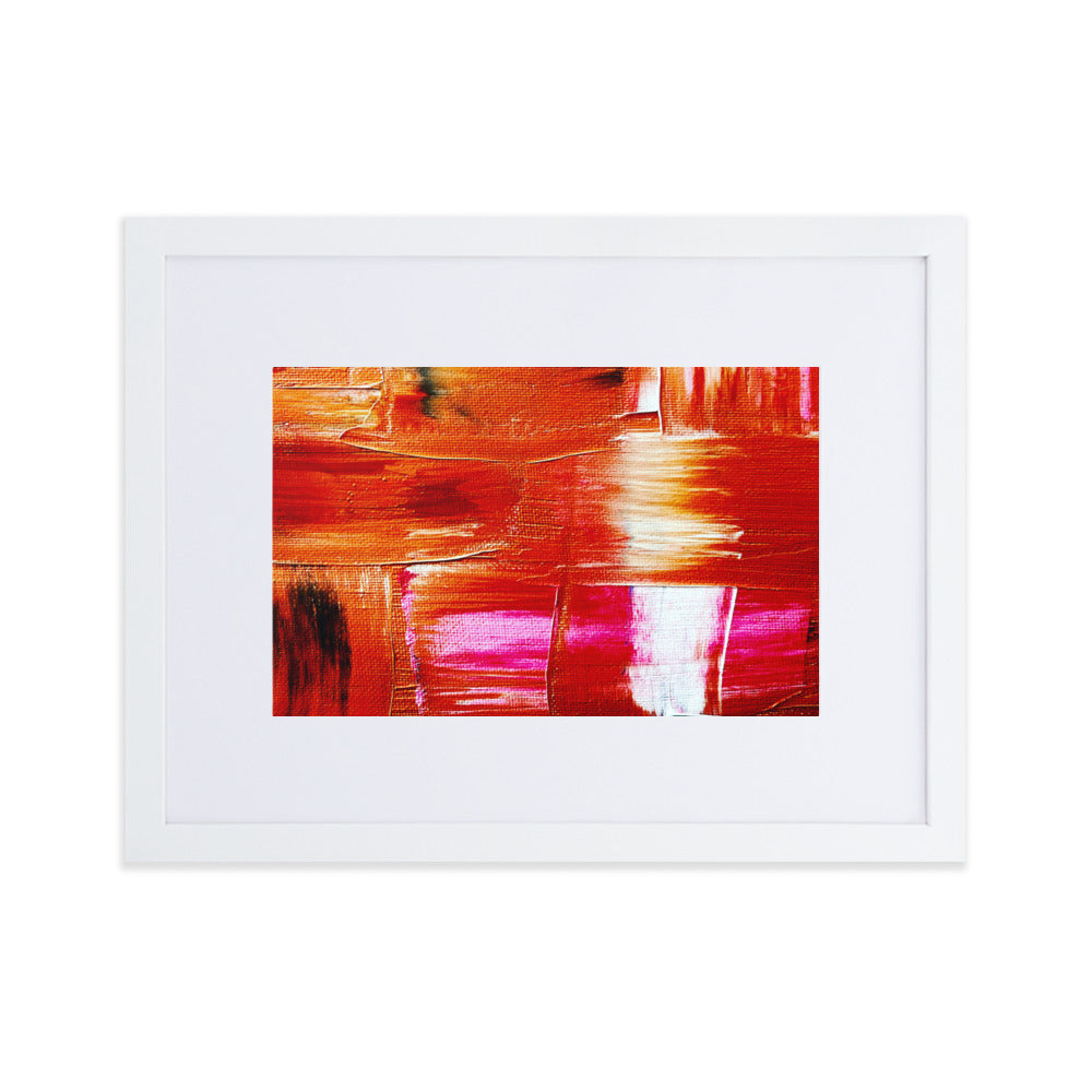 Beautiful print of hand painted acrylic in pink, Orange and whites.