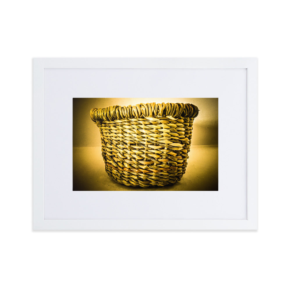 Traditional Palawa (Tasmanian Aboriginal) Hand Woven basket in neutral colours.