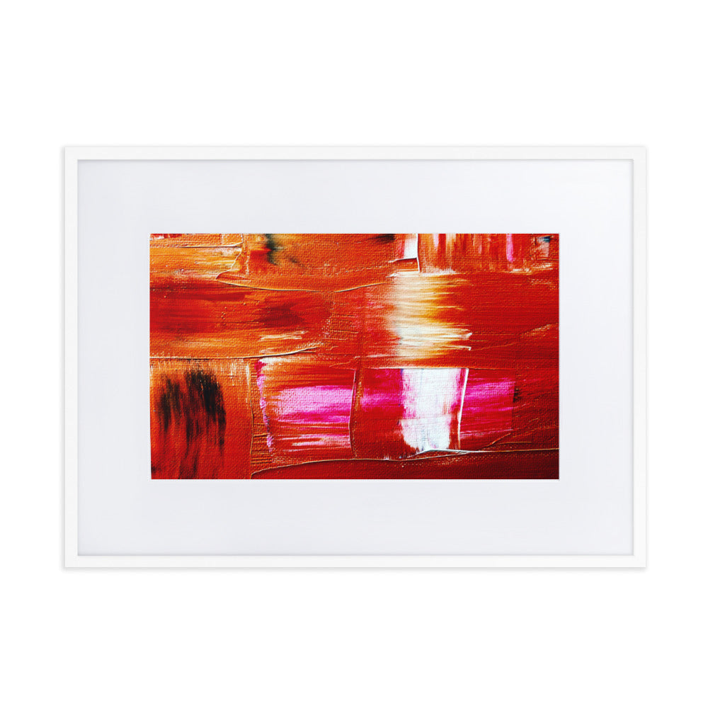 Beautiful print of hand painted acrylic in pink, Orange and whites.