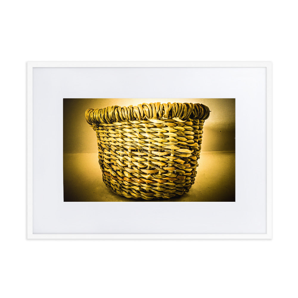 Traditional Palawa (Tasmanian Aboriginal) Hand Woven basket in neutral colours.